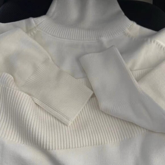 Women Turtleneck Knitted Sweater Blue - Picture 2 of 3